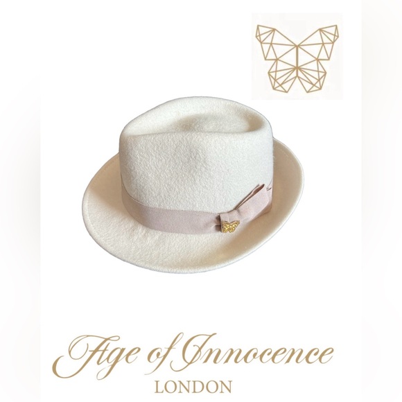 Age of innocence kids wool fedora hat  in beige - Picture 1 of 8